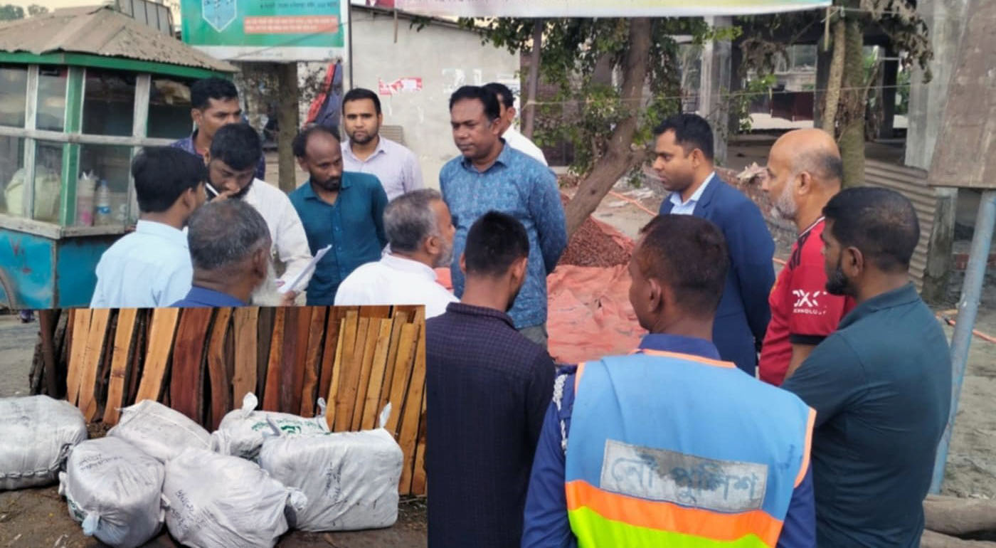 ভোলায় নৌ-পুলিশের অভিযানে ৩শ’ ৪৭ কেজি অবৈধ পলিথিন জব্দ