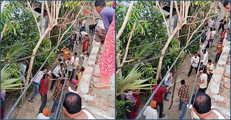 ভোলায় চরসামাইয়ায় জমি নিয়ে  দুই পক্ষের দফায় দফায় সংঘর্ষ, নারীসহ আহত ১৫