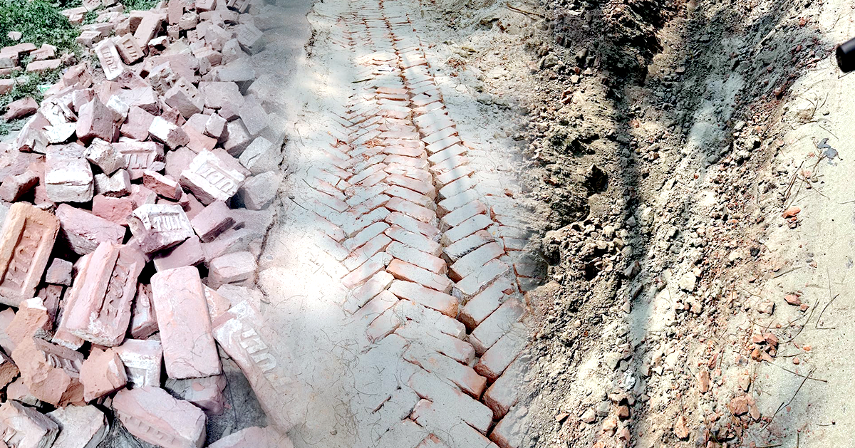 লালমোহন-হরিগঞ্জ সড়কে নিম্নমানের কাজের অভিযোগ