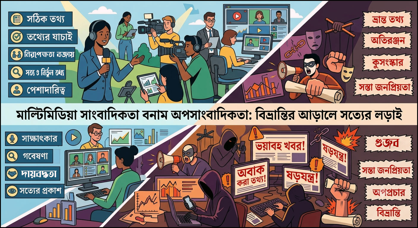 মাল্টিমিডিয়া সাংবাদিকতা বনাম গুজব সাংবাদিকতা বিভ্রান্তির আড়ালে সত্যের লড়াই