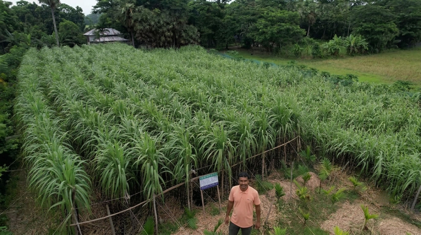 চরফ্যাশনে  ফিলিপাইন ব্ল্যাক আখ চাষে সাফল্য জুয়েলের , ১০ লাখ টাকা আয়ের আশা