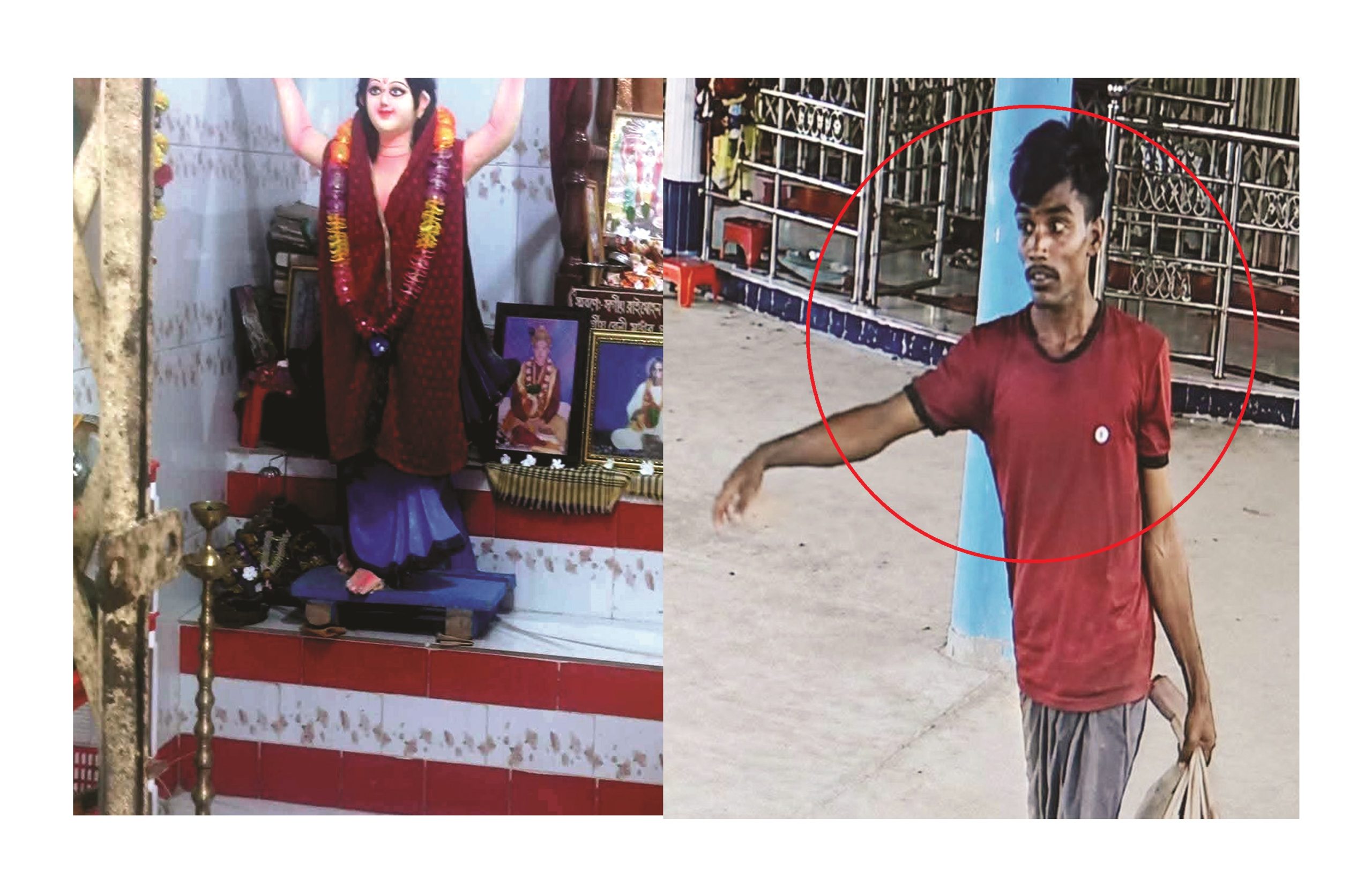 লালমোহনে কৃষ্ণ কালী মন্দিরে দিনে দুপুরে দু-র্ধ-র্ষ চুরি