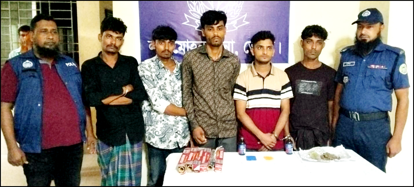 লালমোহনে ইয়াবা, ফেনসিডিল, গাঁজা ও মোটর বাইকসহ আটক-৫