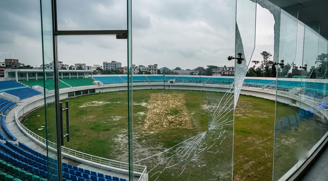 ৮ মাসেই ব্যবহার অনুপযোগী ভোলা গজনবী স্টেডিয়ামের ক্রিকেট পিচ